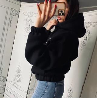 LALU ocieplana bluza z kapturem czarna