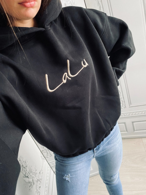 LALU ocieplana bluza z kapturem czarna LALU ocieplana bluza z kapturem czarna
