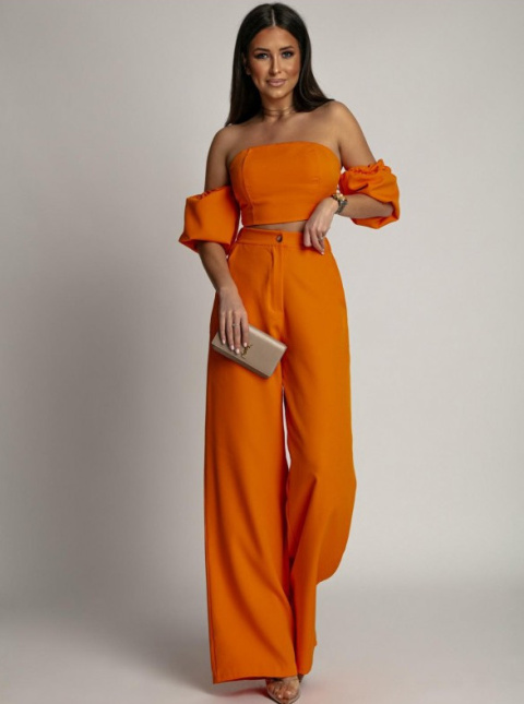 Pomarańczowy komplet spodnie + bluzeczka