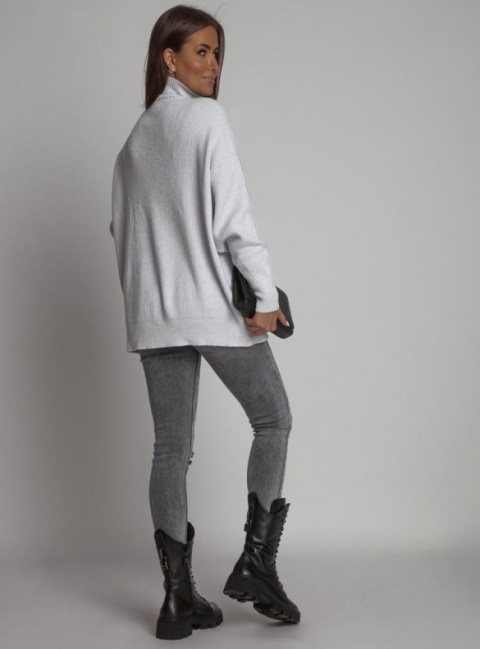 Sweter oversize z golfem szary Sweter oversize z golfem szary