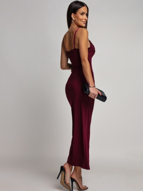 Sukienka z gorsetem bordo