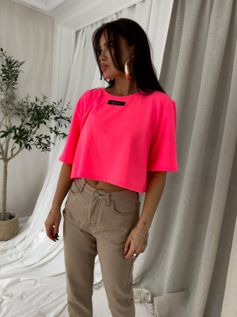 T-shirt pudełkowy – neon cukierkowy